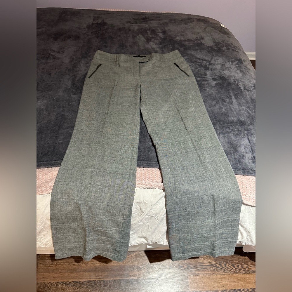 Dalia Collection Gray Checkered Pants (12)